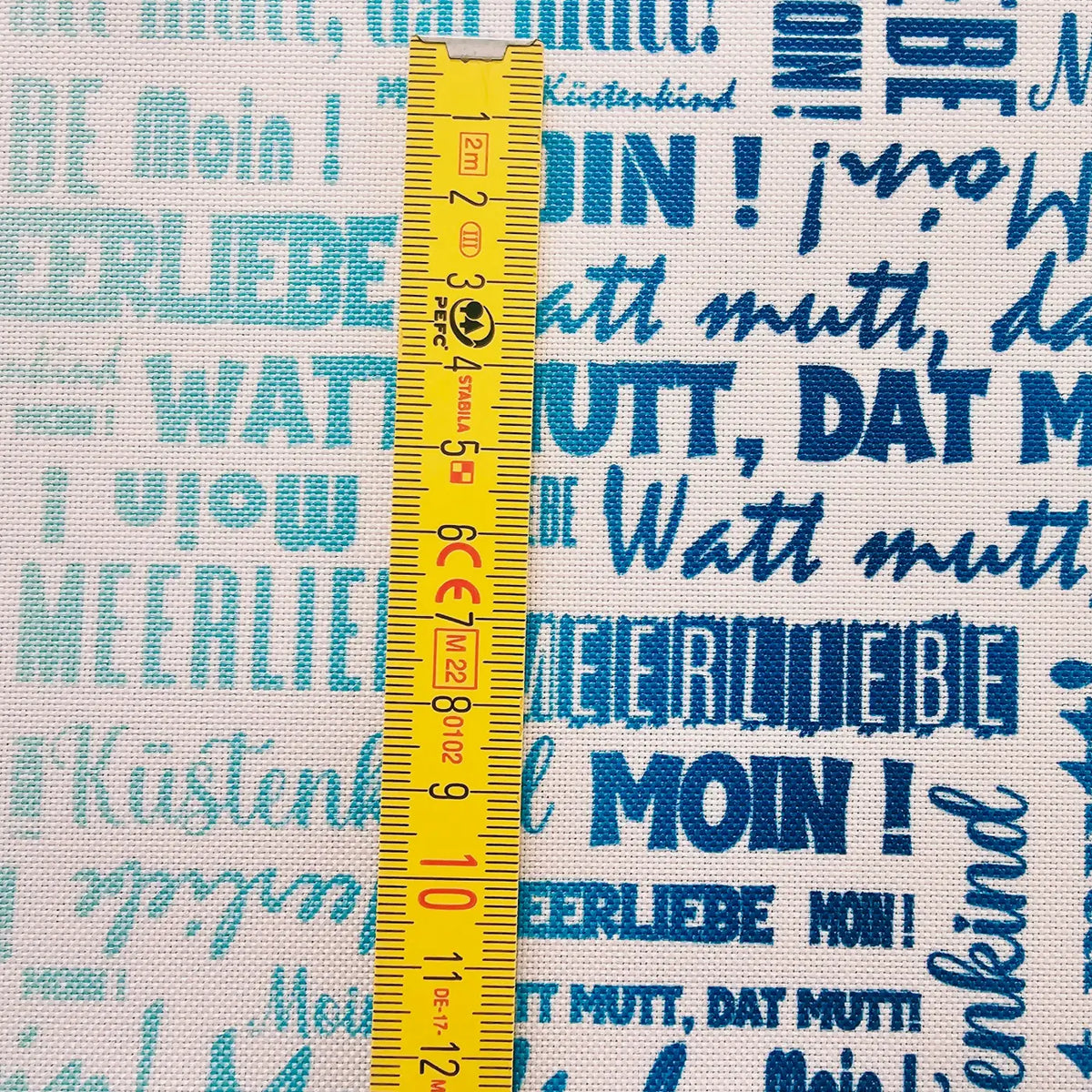 Wasserabweisender Canvas/Oxford | Wordcloud Moin White
