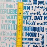 Wasserabweisender Canvas/Oxford | Wordcloud Moin White