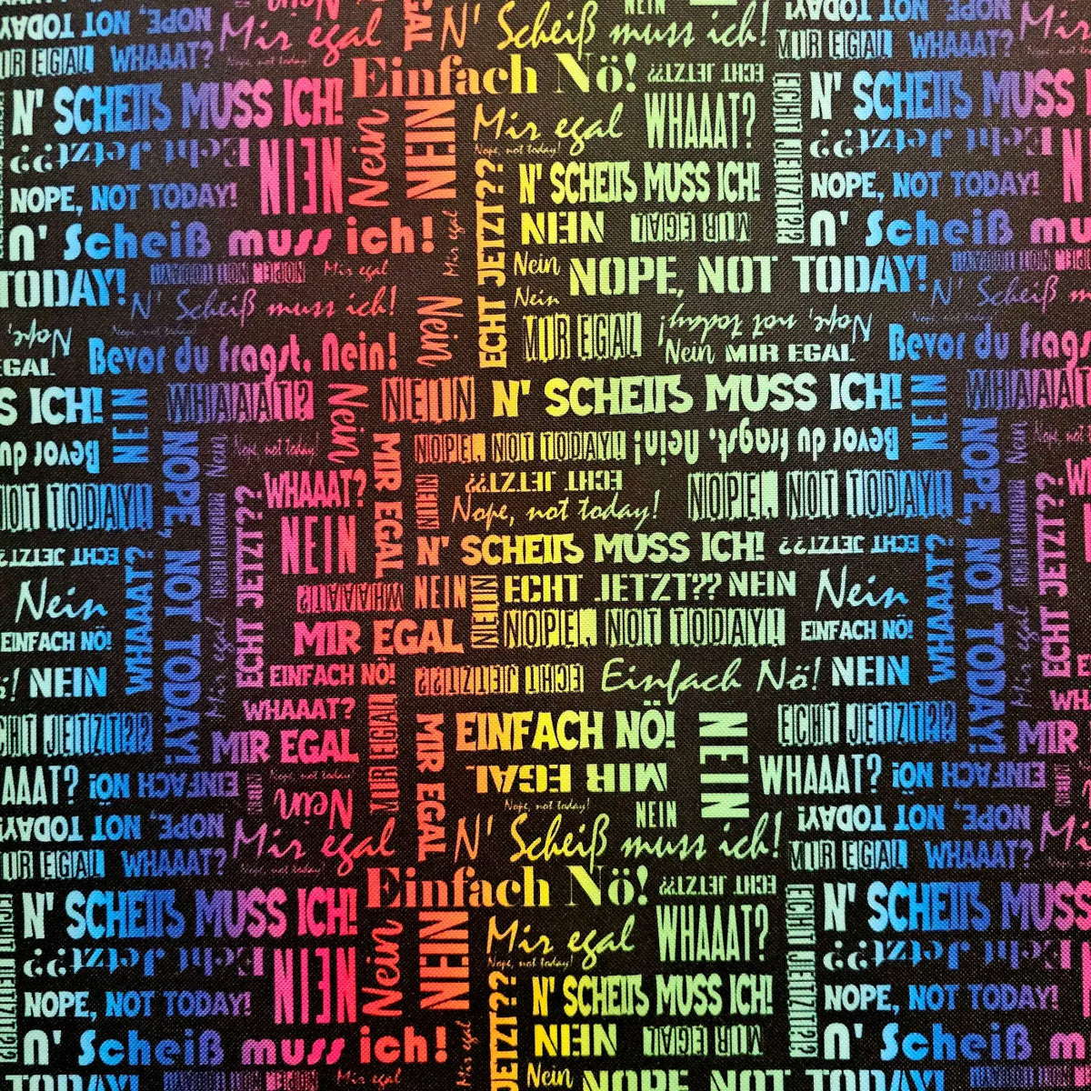 Wasserabweisender Canvas/Oxford | Wordcloud NEIN Rainbow
