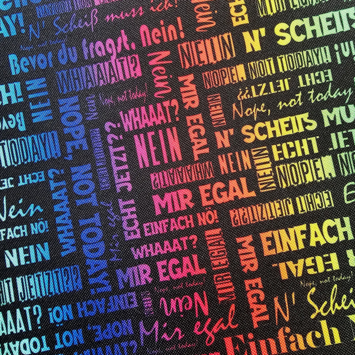 Wasserabweisender Canvas/Oxford | Wordcloud NEIN Rainbow