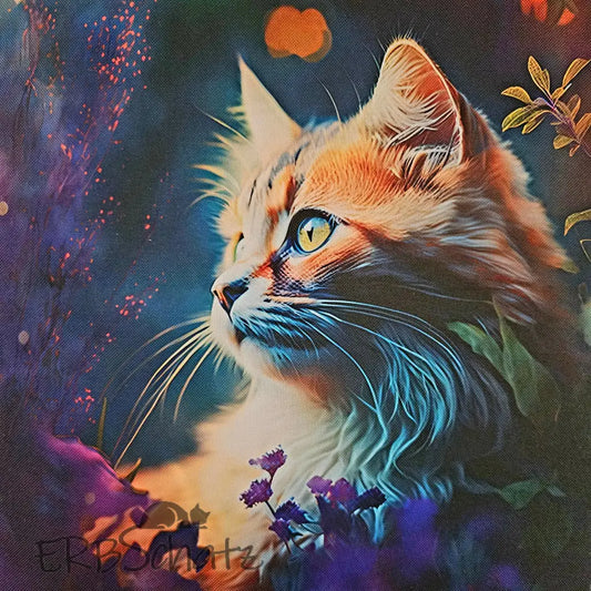 Wasserfester Canvas/Oxford Panel Dreamy Cat 25x25cm