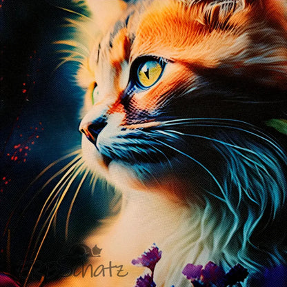 Wasserfester Canvas/Oxford Panel Dreamy Cat 25x25cm