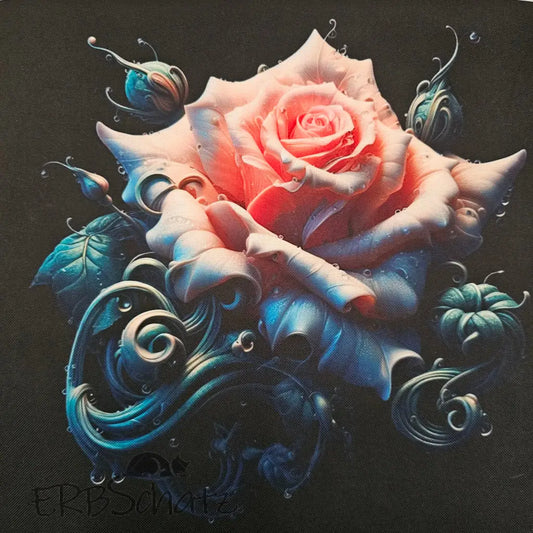 Wasserfester Canvas/Oxford Panel Goth Rosy Rose 30x30cm