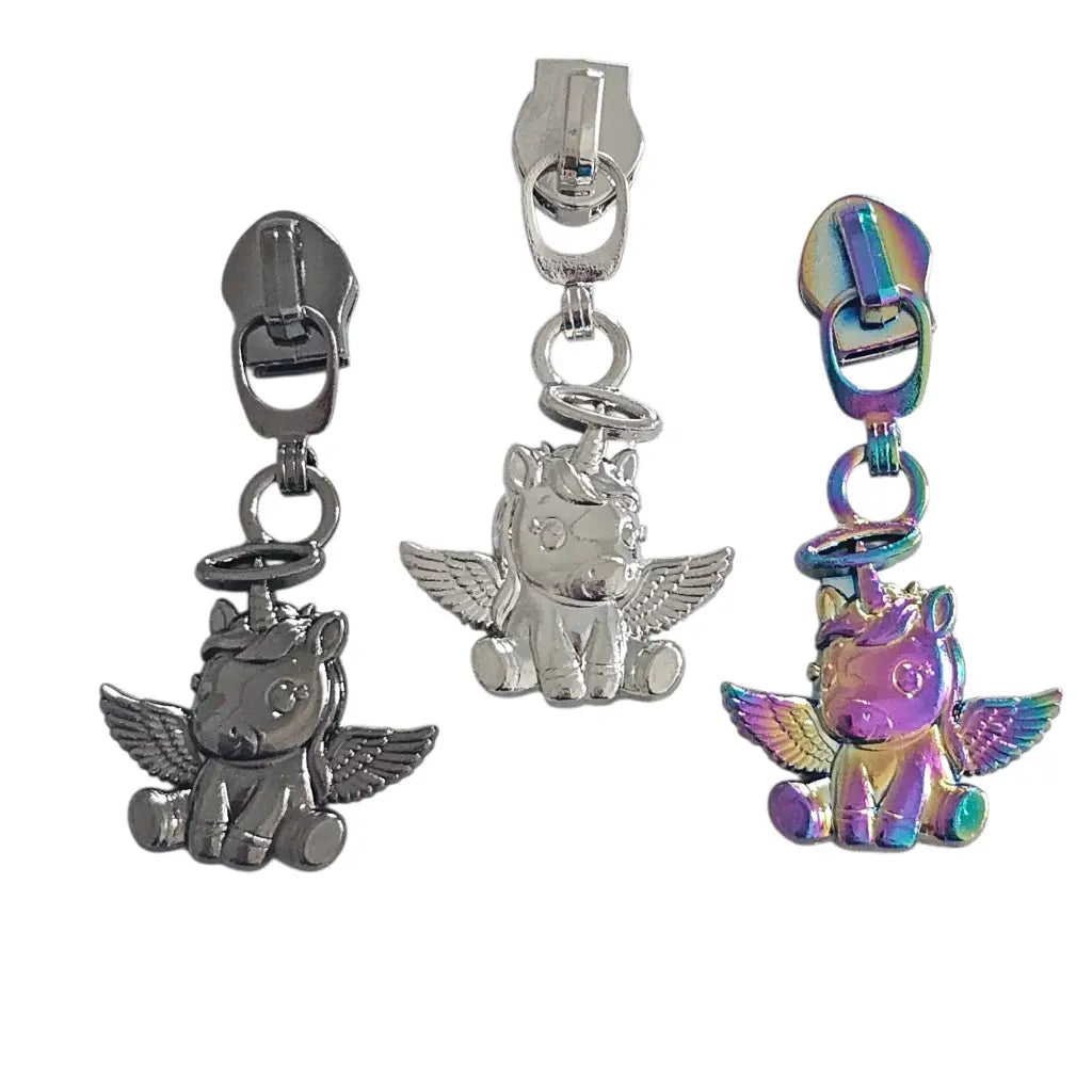 Zipper Angel Unicorn Rainbow - Reißverschluss Schieber Gr.5
