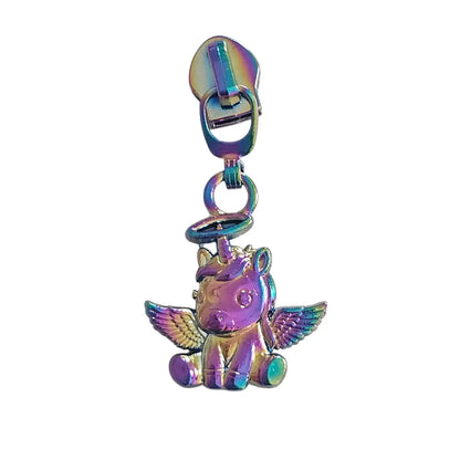 Zipper Angel Unicorn Rainbow - Reißverschluss Schieber Gr.5