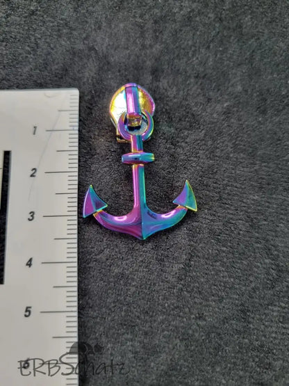 Zipper Anker Regenbogen - Reißverschluss Schieber Gr.5