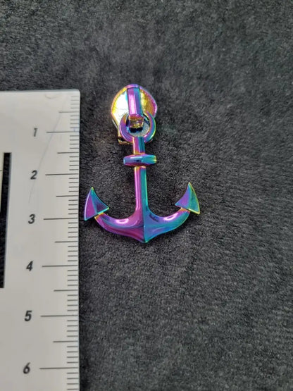 Zipper Anker Regenbogen - Reißverschluss Schieber Gr.5