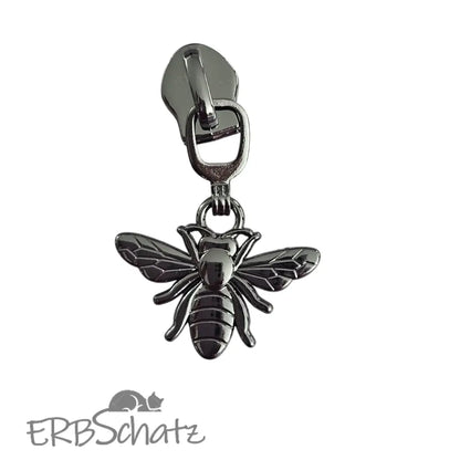 Zipper Bienchen - Gun Metal