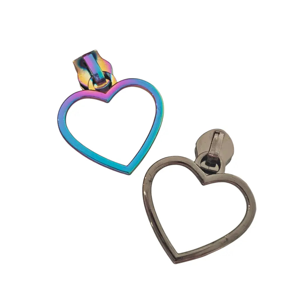 Zipper Big Heart Regenbogen - Reißverschluss Schieber Gr.5