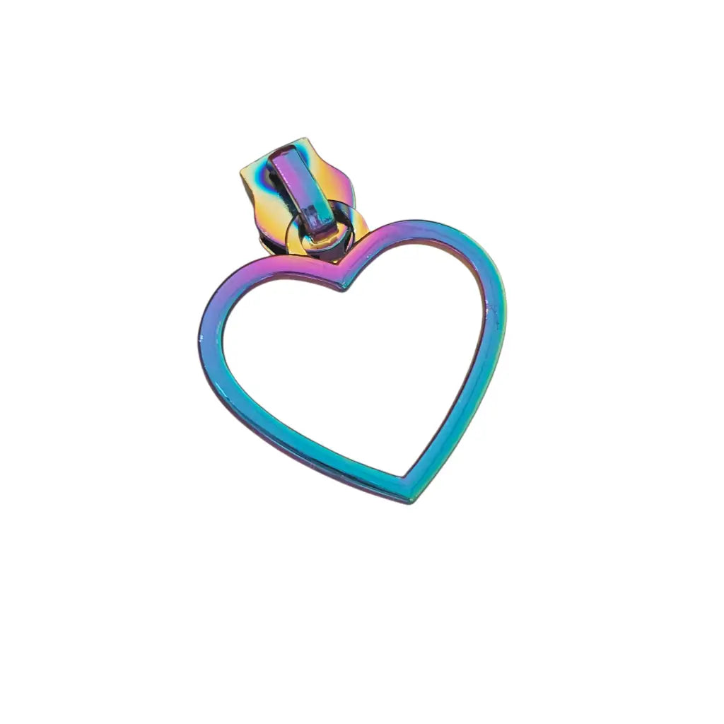 Zipper Big Heart Regenbogen - Reißverschluss Schieber Gr.5