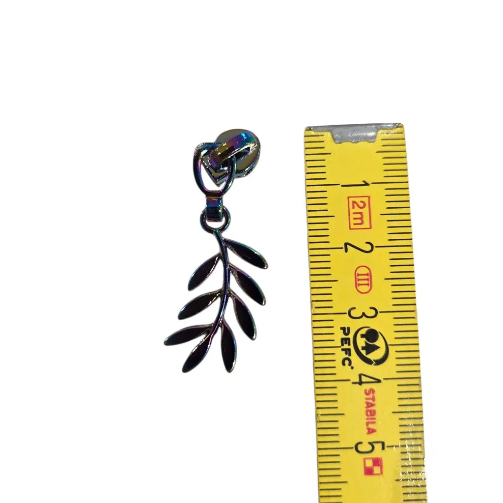 Zipper Blatt Form (Gr. 3) Gun Metal - Reißverschluss