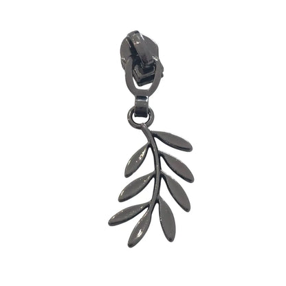 Zipper Blatt Form (Gr. 3) Gun Metal - Reißverschluss