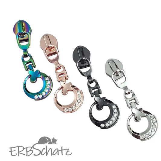 Zipper Bling Circle Rainbow - Reißverschluss Schieber Gr.5