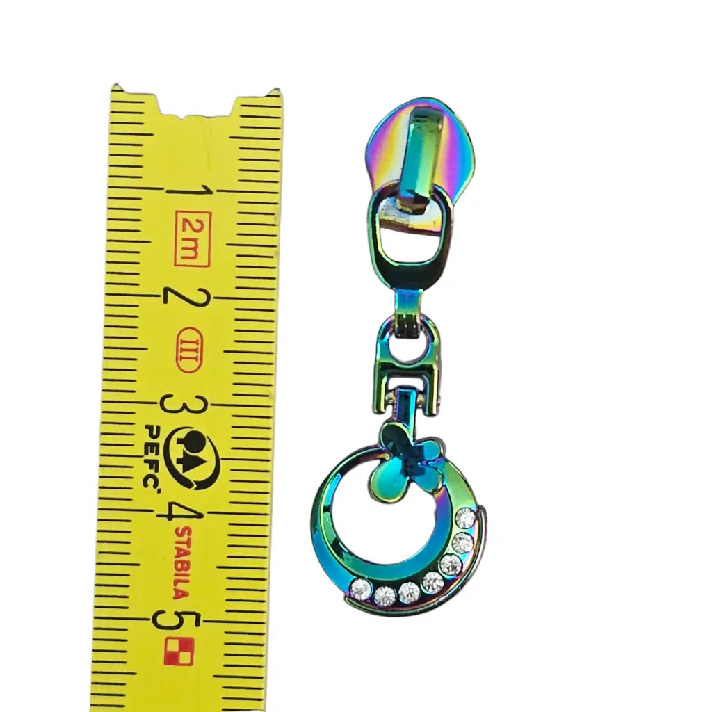 Zipper Bling Circle Rainbow - Reißverschluss Schieber Gr.5