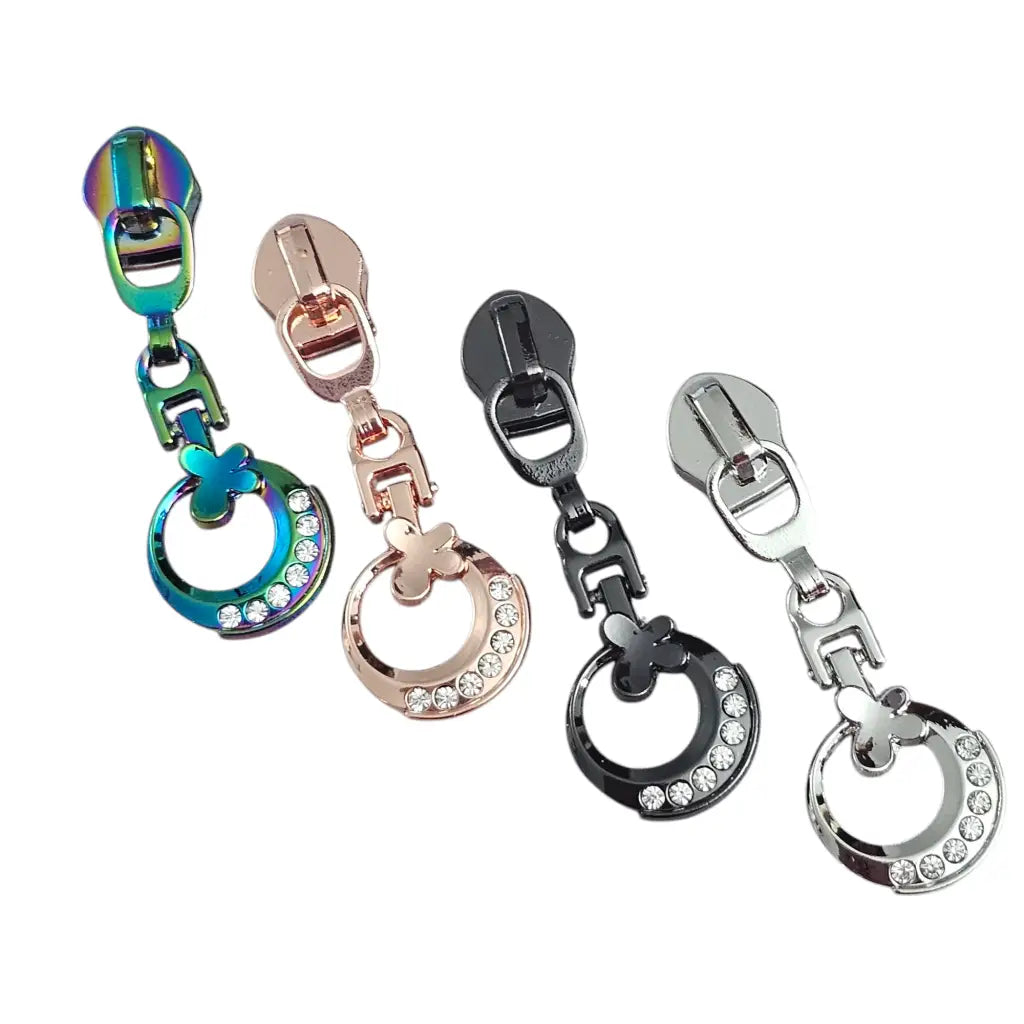 Zipper Bling Circle Rainbow - Reißverschluss Schieber Gr.5