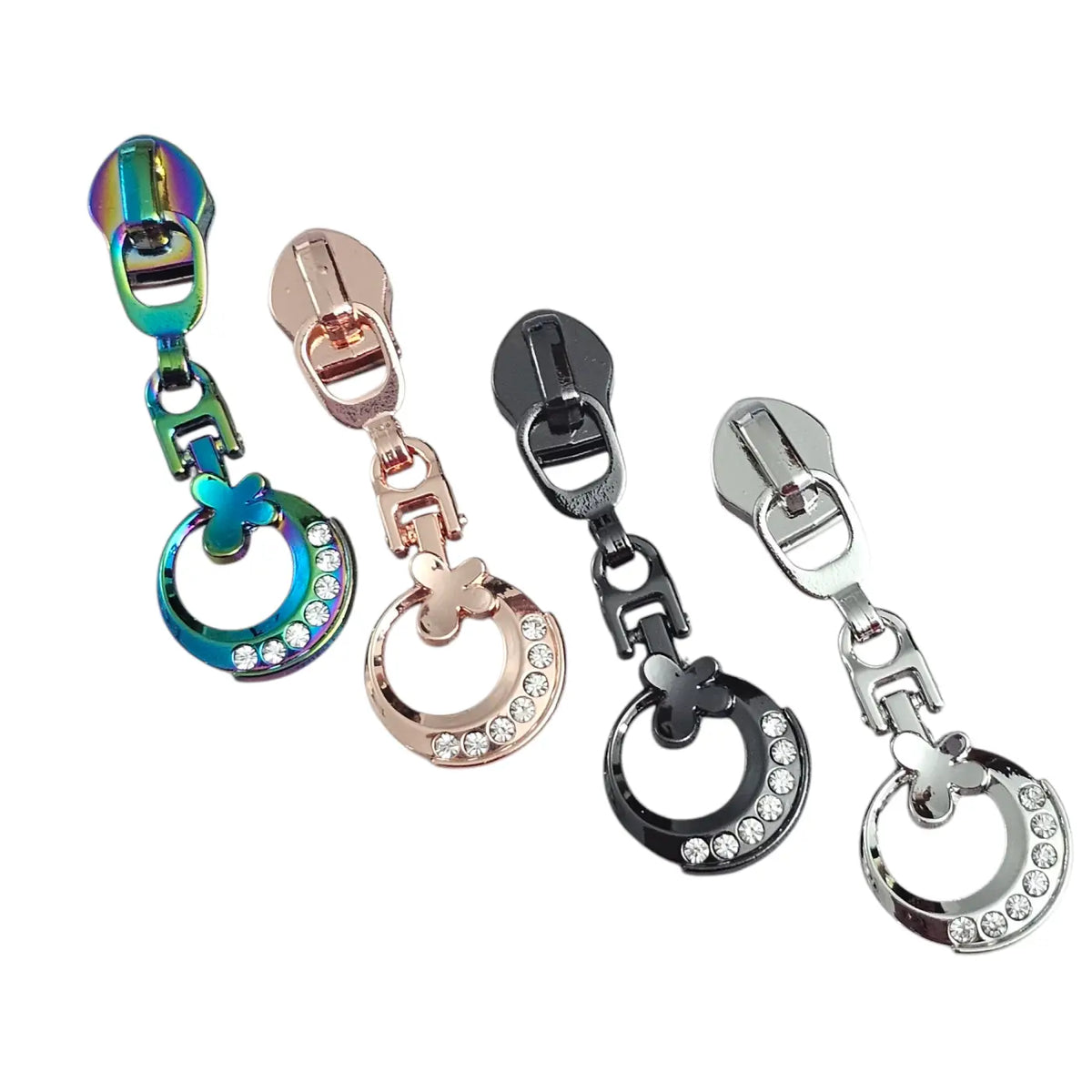 Zipper Bling Circle Rainbow - Reißverschluss Schieber Gr.5