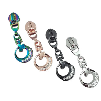 Zipper Bling Circle Rainbow - Reißverschluss Schieber Gr.5