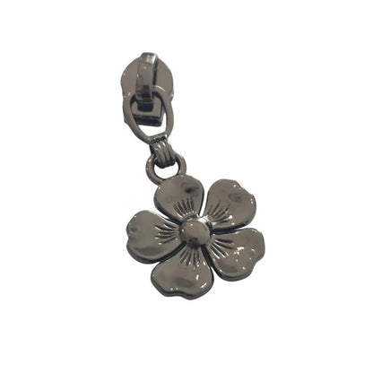 Zipper Blüte Form (Gr. 3) Gun Metal - Reißverschluss