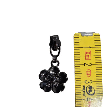 Zipper Blüte Form (Gr. 3) Gun Metal - Reißverschluss