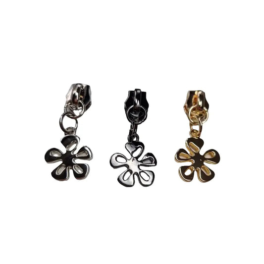 Zipper Blüte Gold - Reißverschluss Schieber Gr.5