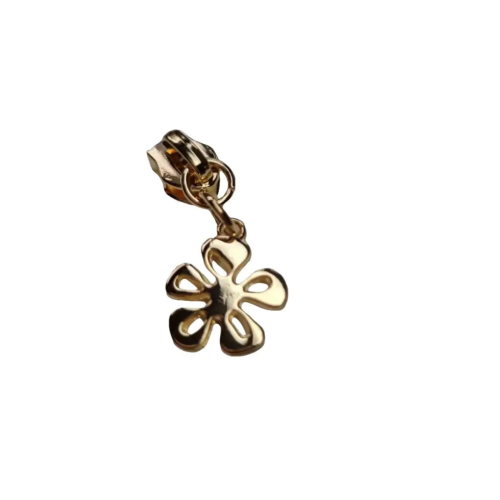 Zipper Blüte Gold - Reißverschluss Schieber Gr.5