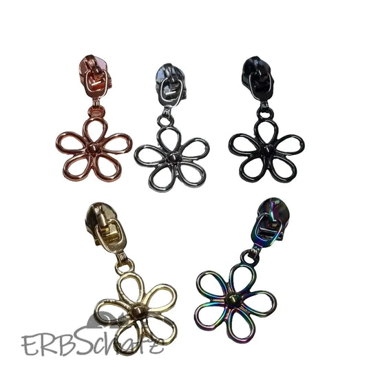 Zipper Blume Gold - Reißverschluss Schieber Gr.5