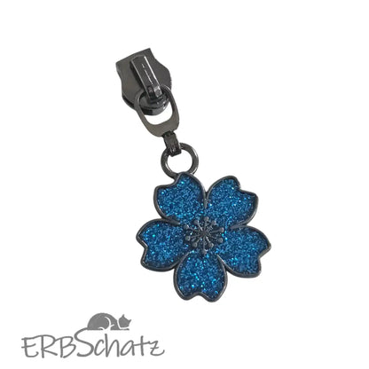 Zipper Blume Hawaii - Gun Blau