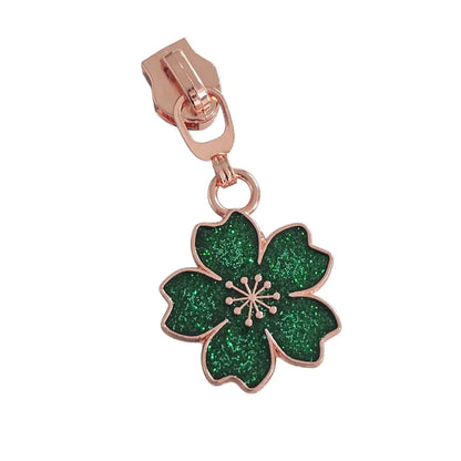Zipper Blume Hawaii Gun Blau - Reißverschluss Schieber Gr.5