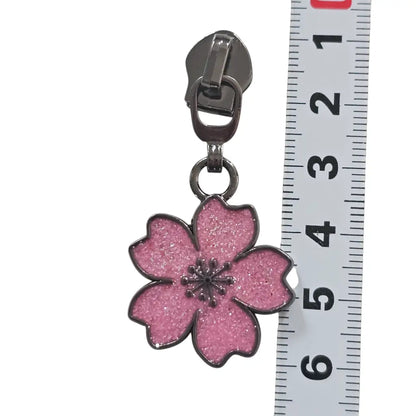 Zipper Blume Hawaii Gun Blau - Reißverschluss Schieber Gr.5
