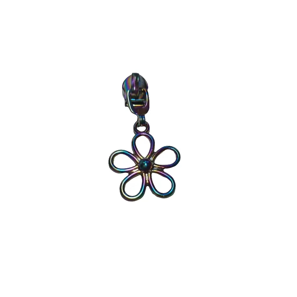 Zipper Blume Gold - Reißverschluss Schieber Gr.5