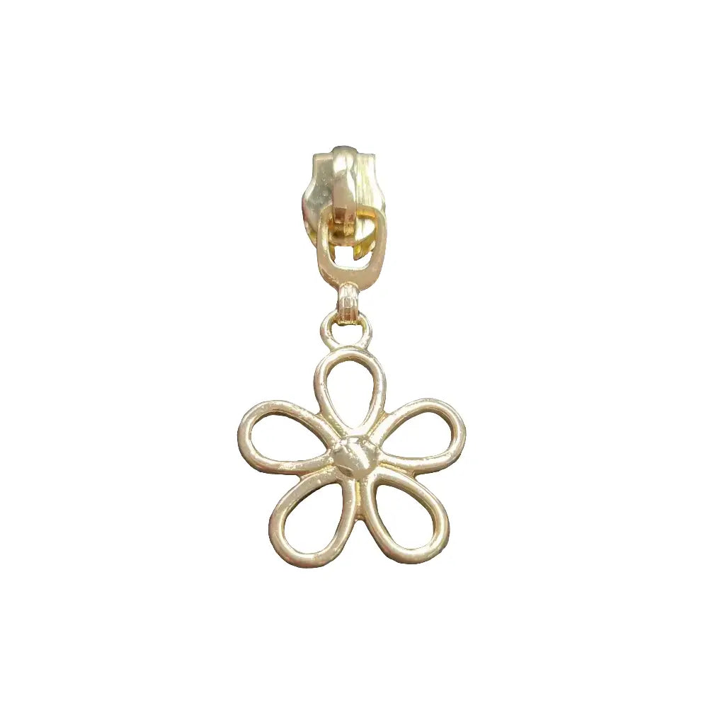 Zipper Blume Gold - Reißverschluss Schieber Gr.5