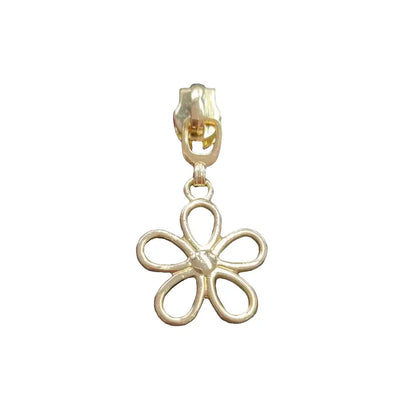 Zipper Blume Gold - Reißverschluss Schieber Gr.5