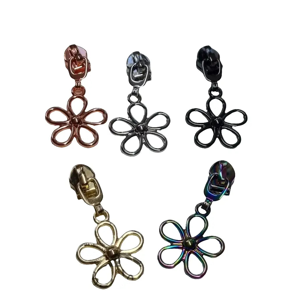 Zipper Blume Gold - Reißverschluss Schieber Gr.5