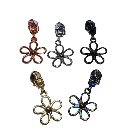 Zipper Blume Gold - Reißverschluss Schieber Gr.5