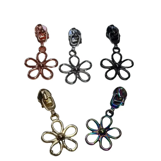 Zipper Blume Gold - Reißverschluss Schieber Gr.5