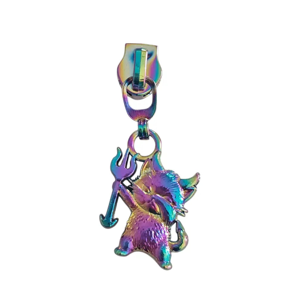 Zipper Cat Devil Rainbow - Reißverschluss Schieber Gr.5