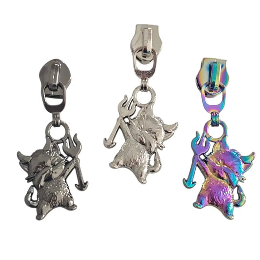 Zipper Cat Devil Rainbow - Reißverschluss Schieber Gr.5