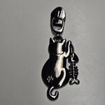 Zipper Cat & Fish Gun Metal - Reißverschluss Schieber Gr.5