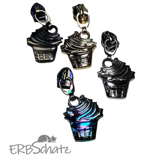 Zipper Cupcake Gold - Reißverschluss Schieber Gr.5