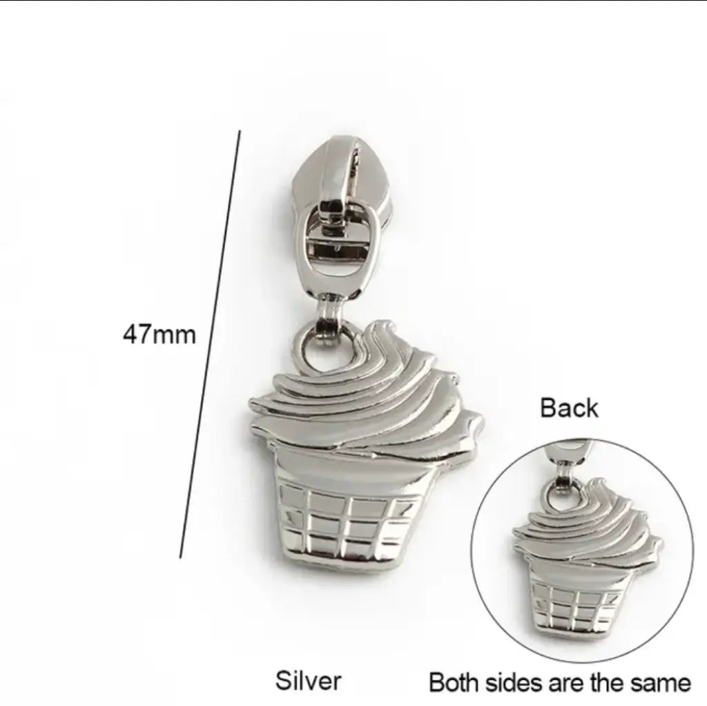 Zipper Cupcake Gold - Reißverschluss Schieber Gr.5
