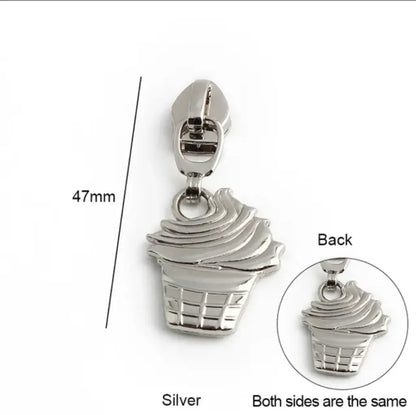 Zipper Cupcake Gold - Reißverschluss Schieber Gr.5