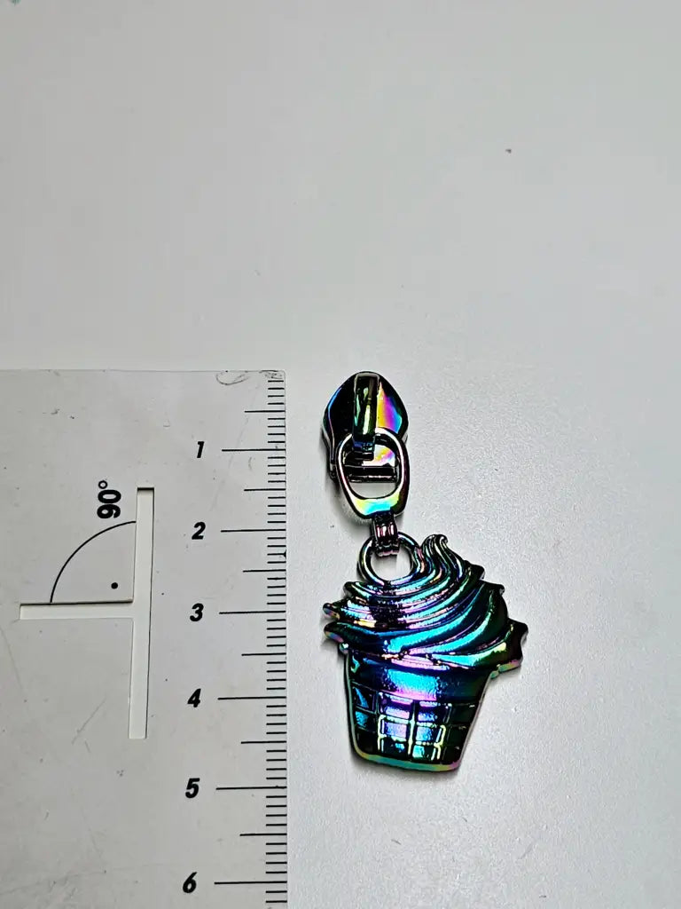 Zipper Cupcake Gold - Reißverschluss Schieber Gr.5