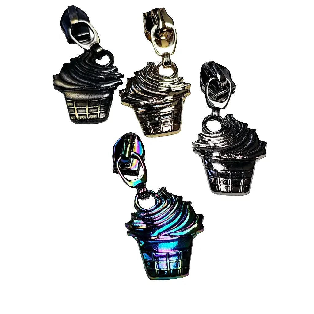 Zipper Cupcake Gold - Reißverschluss Schieber Gr.5