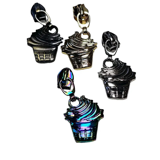 Zipper Cupcake Gold - Reißverschluss Schieber Gr.5