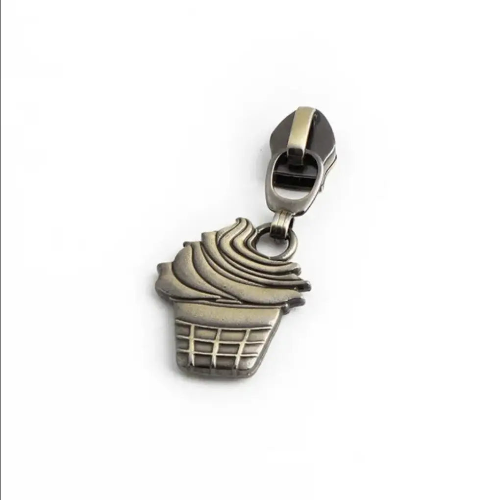 Zipper Cupcake Gold - Reißverschluss Schieber Gr.5
