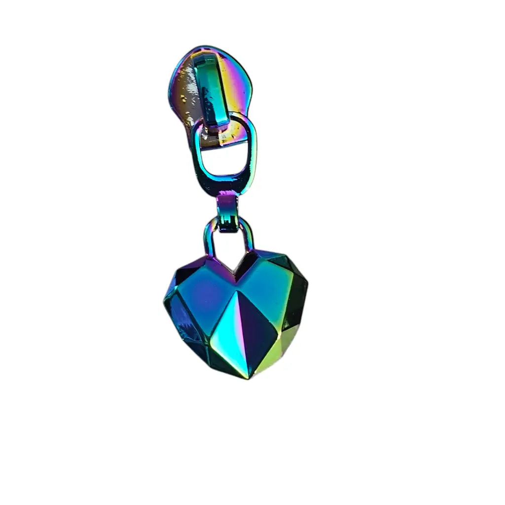 Zipper Diamond Heart Rainbow - Reißverschluss Schieber Gr.5