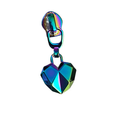 Zipper Diamond Heart Rainbow - Reißverschluss Schieber Gr.5