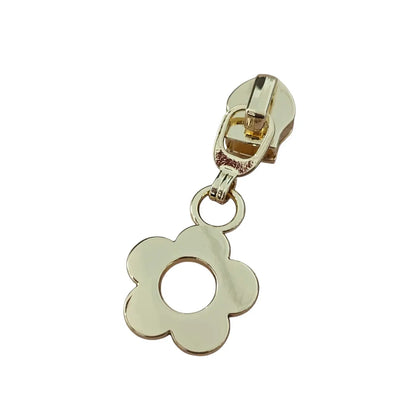 Zipper Donut Flower Gold - Reißverschluss Schieber Gr.5