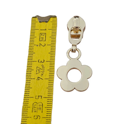 Zipper Donut Flower Gold - Reißverschluss Schieber Gr.5