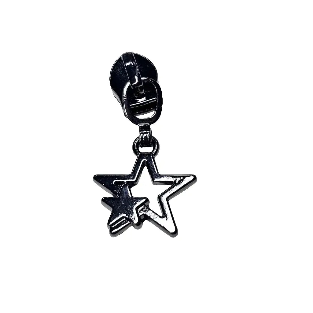 Zipper Doppelstern Bronze - Reißverschluss Schieber Gr.5